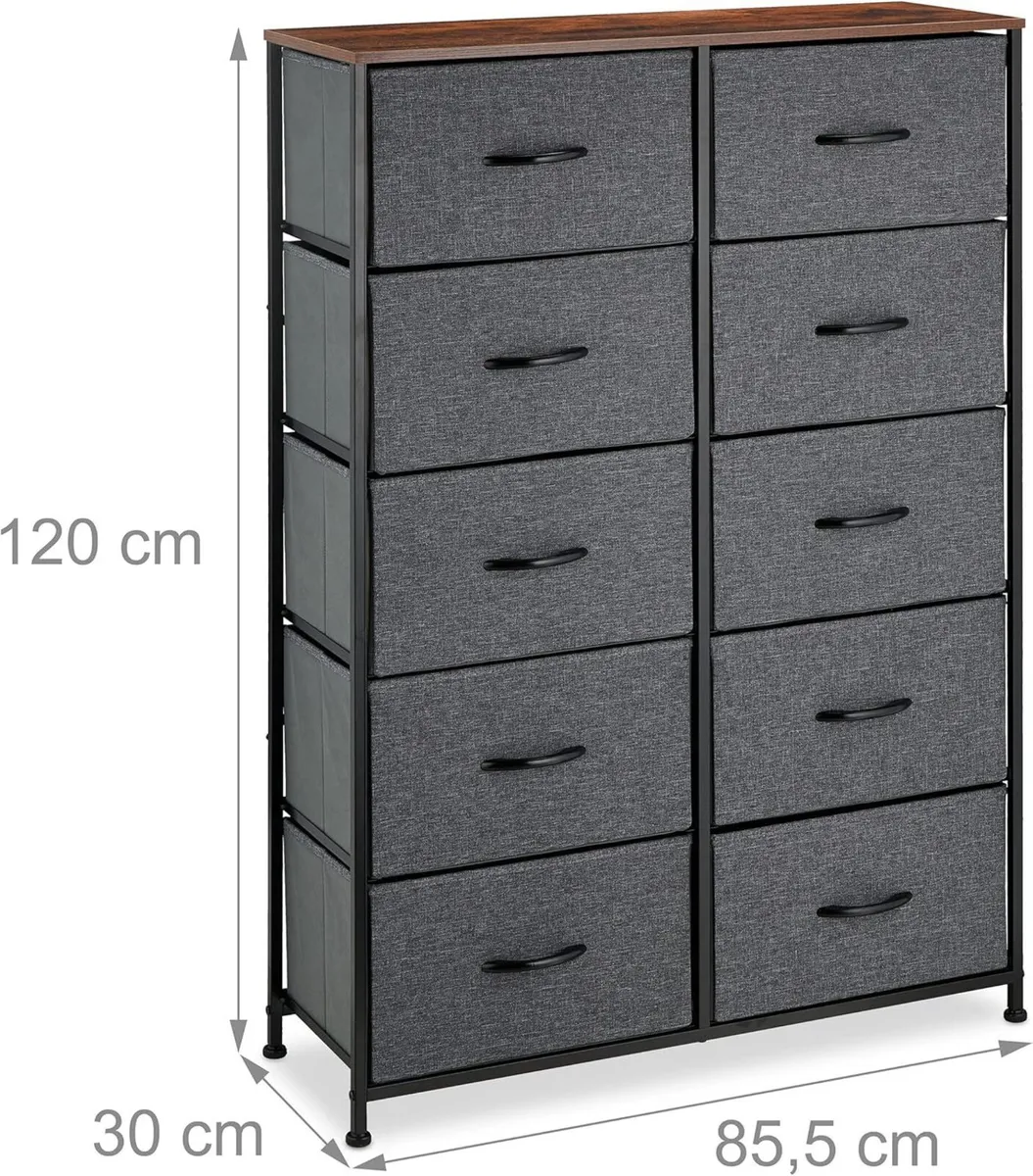 Chest of Drawers HWD: 120x85.5x30 cm Metal 10 - Image 3
