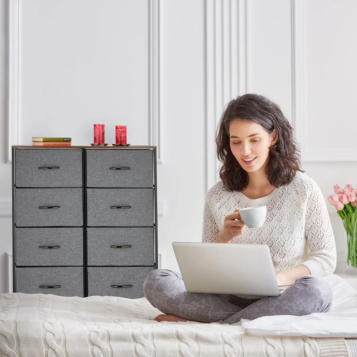 Chest of Drawers HWD: 120x85.5x30 cm Metal 10 - Image 4