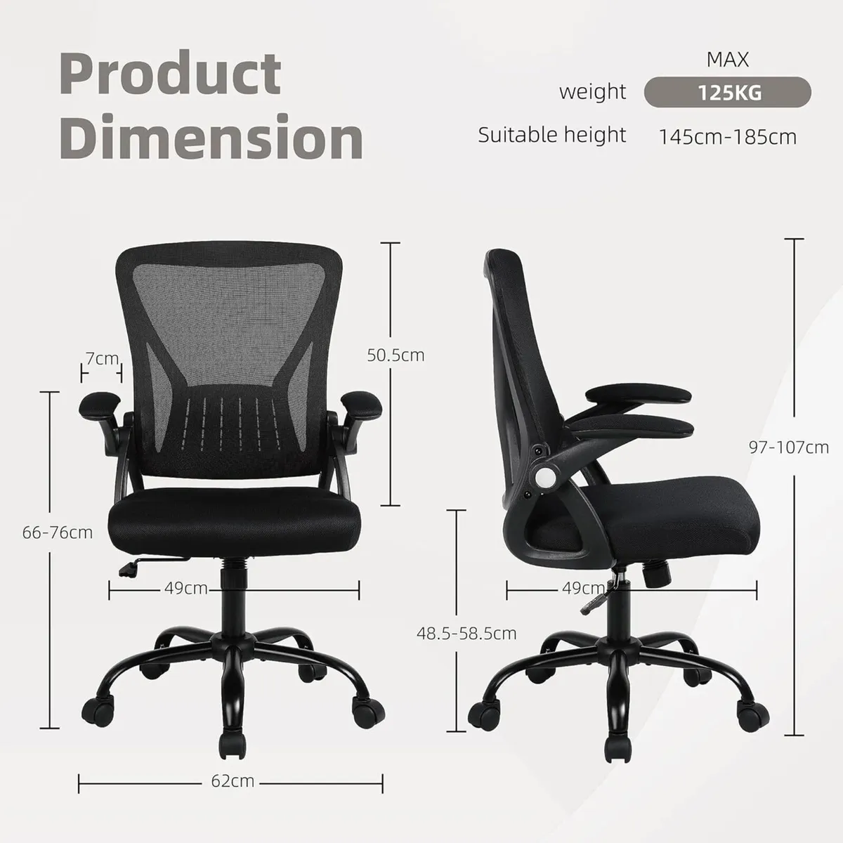 Ergonomic Office Chair Desk with Adjustable - Image 2