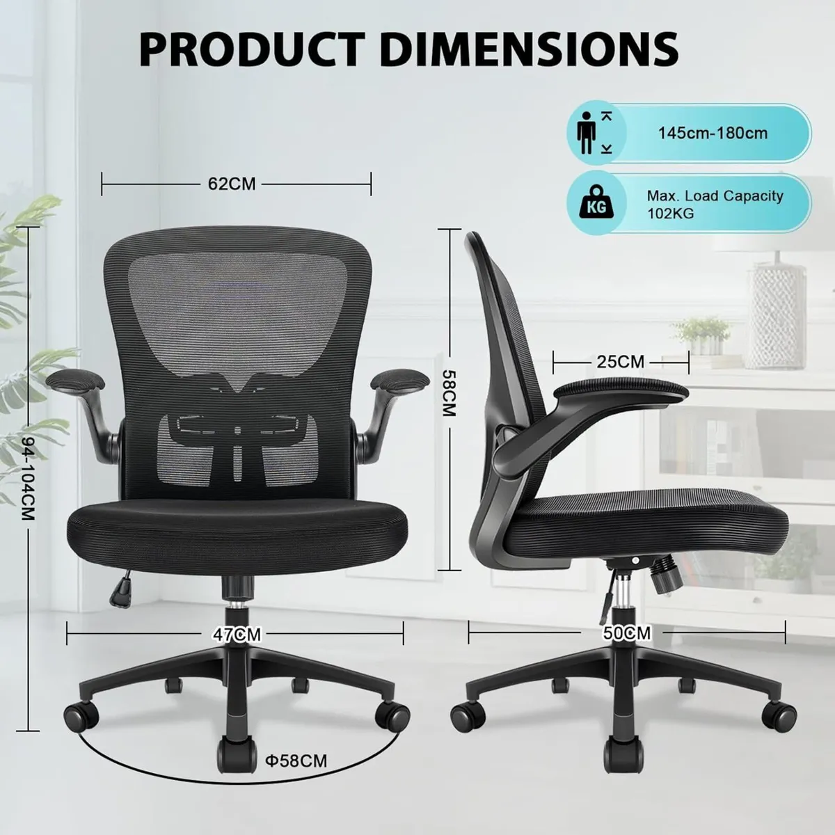 Ergonomic Office Chair 360degrees Swivel Desk - Image 3