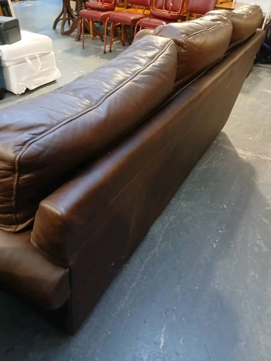Distressed Leather 3 Seater - Image 1