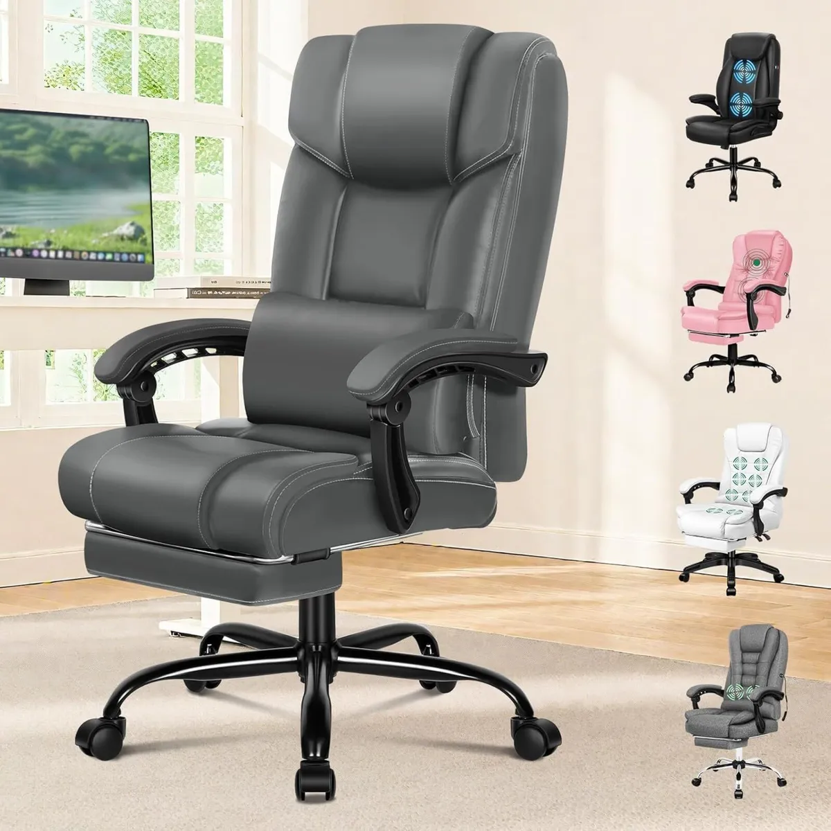 Office Chair with Lumbar Cushion Ergonomic Gaming - Image 1