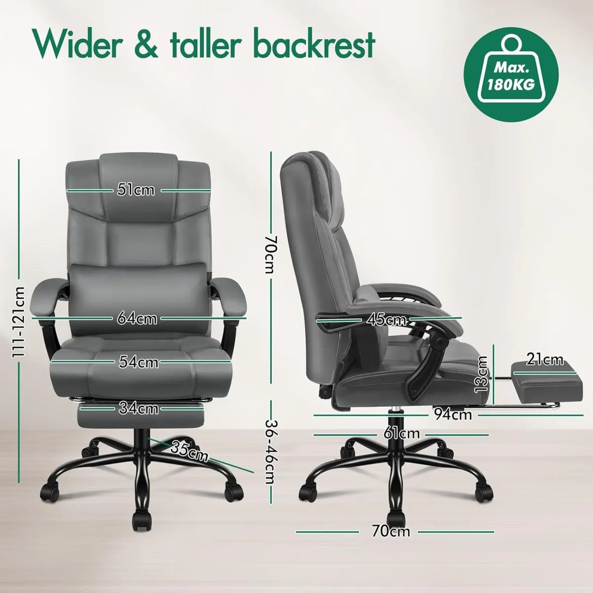 Office Chair with Lumbar Cushion Ergonomic Gaming - Image 2