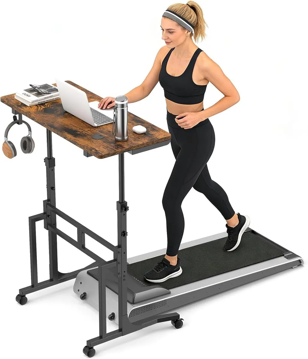 Small Standing Desk with Wheels 34 Inch Mobile - Image 1