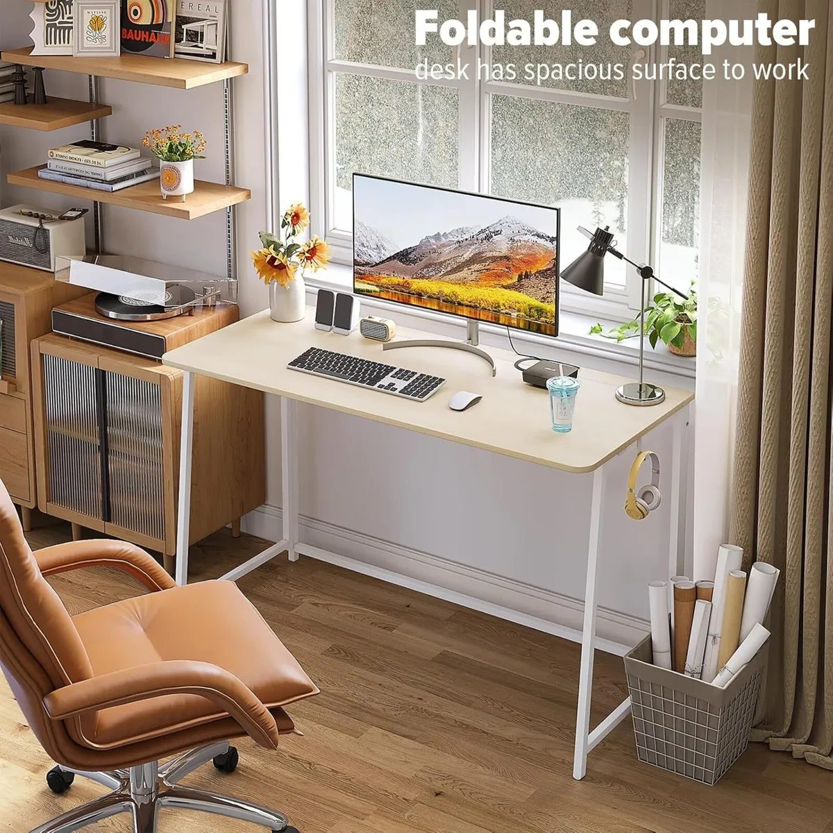 Folding Desk Small Foldable 120cm for Spaces - Image 3