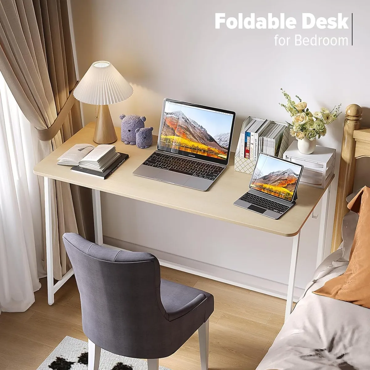Folding Desk Small Foldable 120cm for Spaces - Image 4