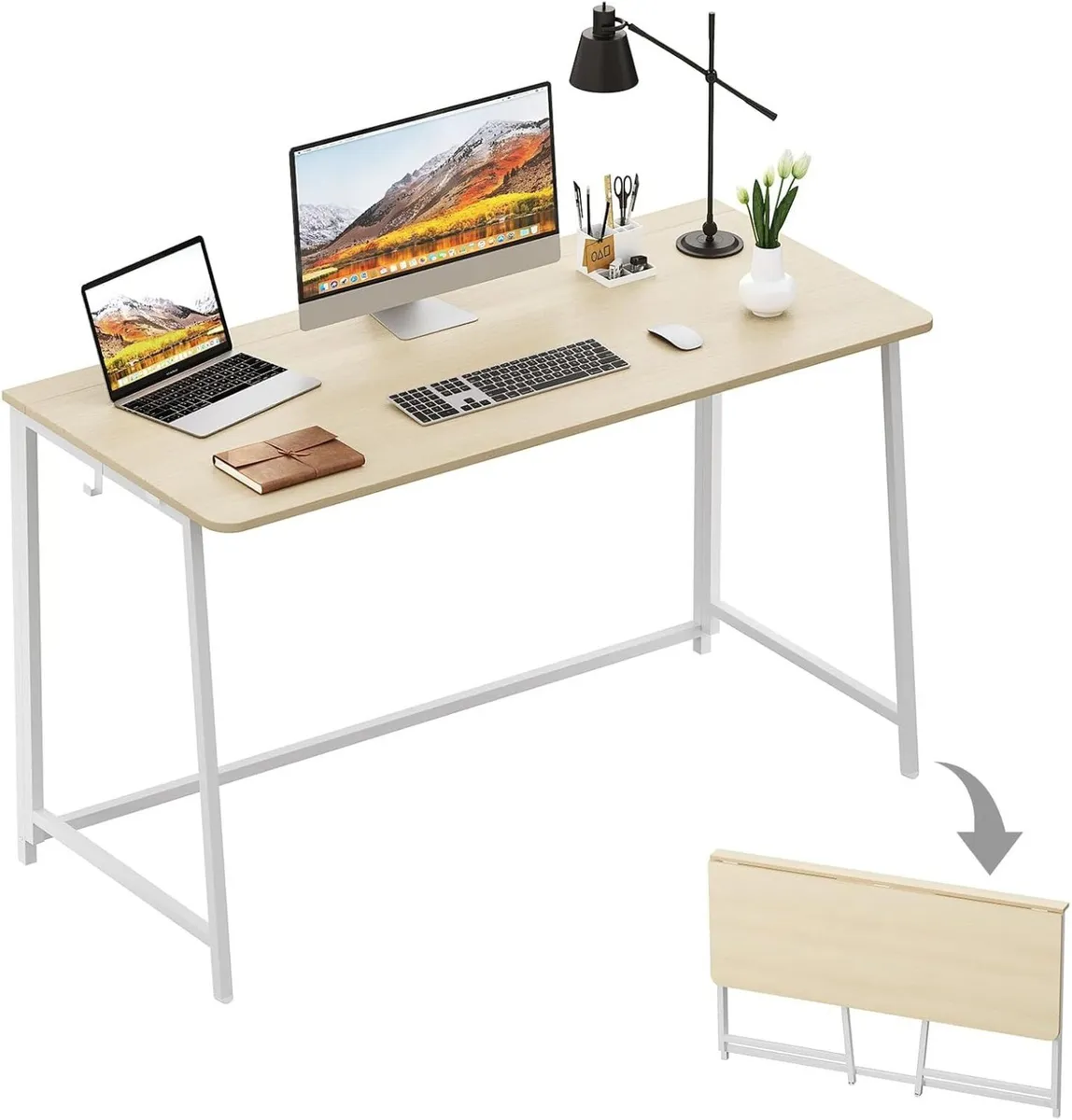Folding Desk Small Foldable 120cm for Spaces - Image 1