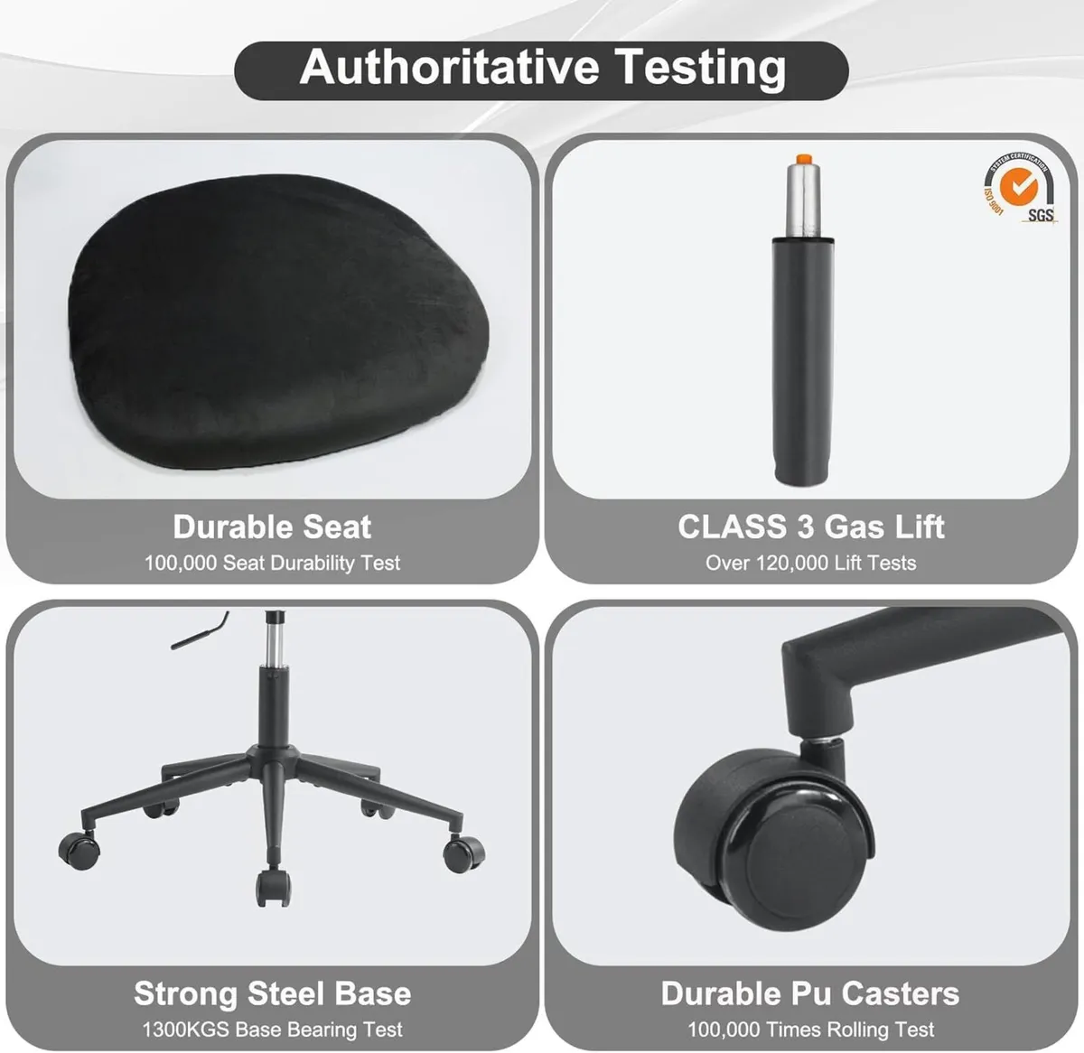 Vanity Chair for Dressing Table with Wheels - Image 4