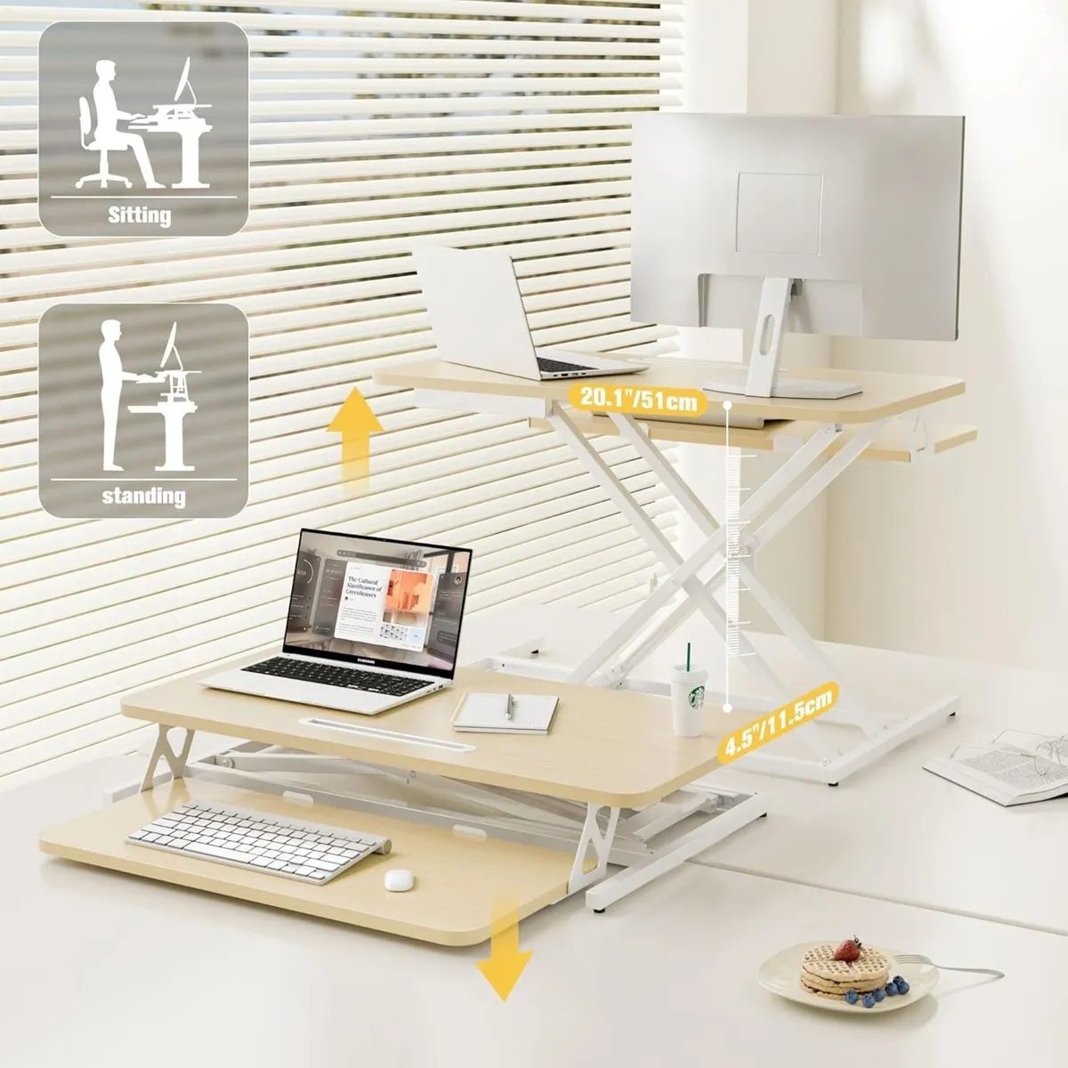 Height Adjustable Standing Desk Converter - 81cm - Image 4