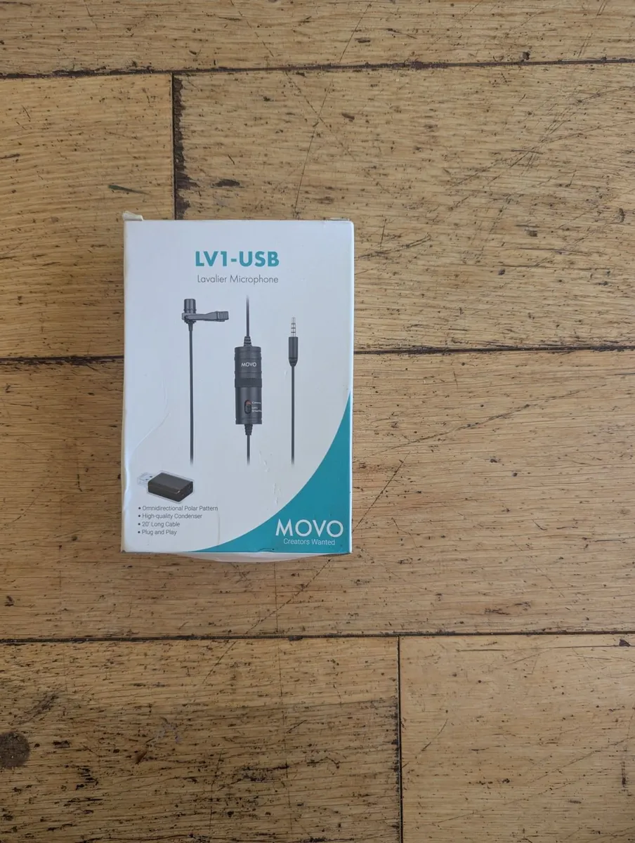 Movo LV1-USB Lavalier Microphone - Unboxed - Image 1