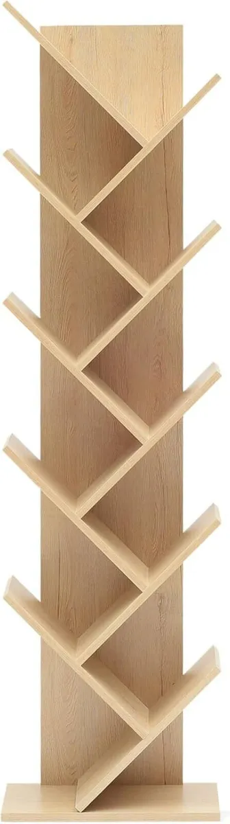 Shelf Bookcase 10 Shelves Wood MDF Brown Scandinav - Image 1