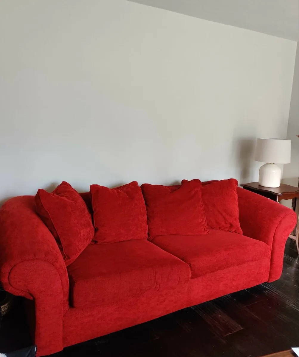 Large Red Couch - double sofa bed - Image 1