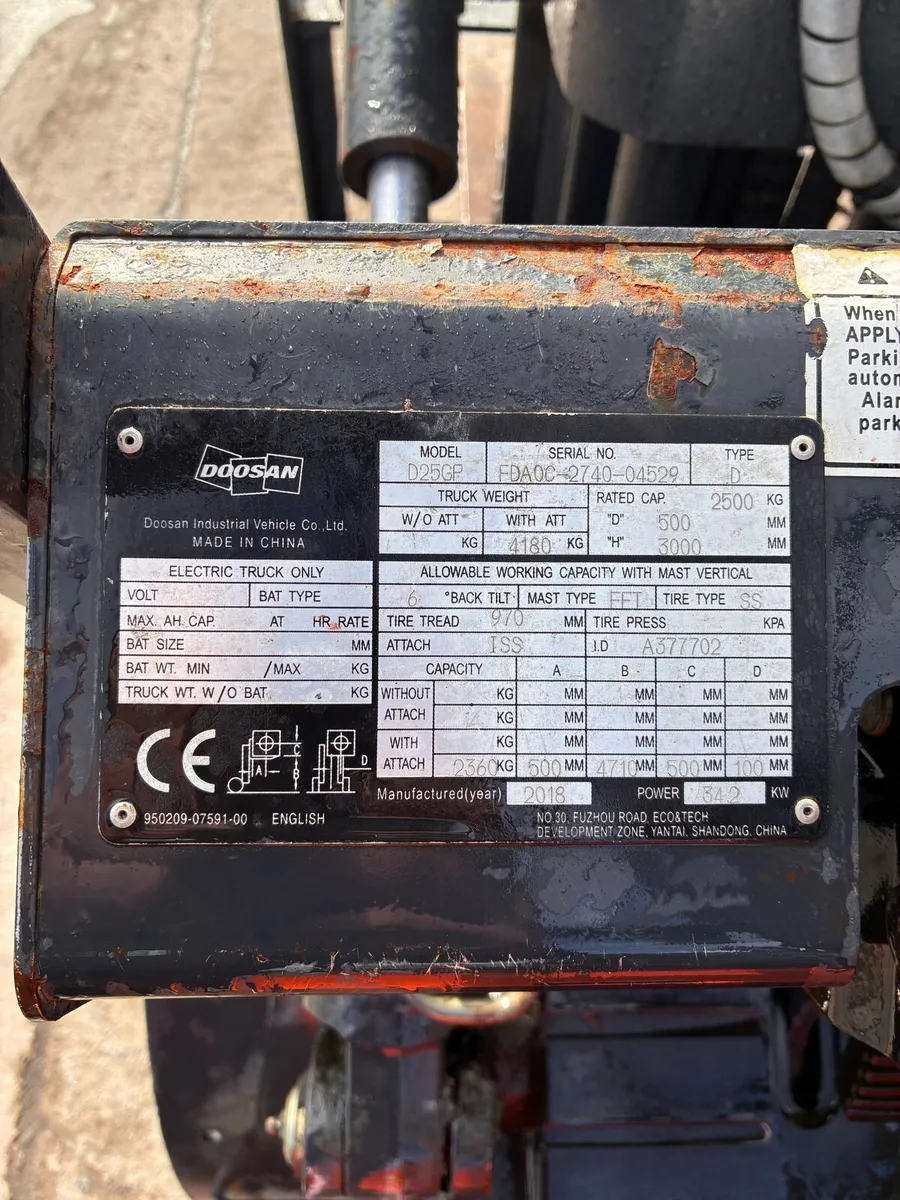 2018 Doosan Forklift - Image 4