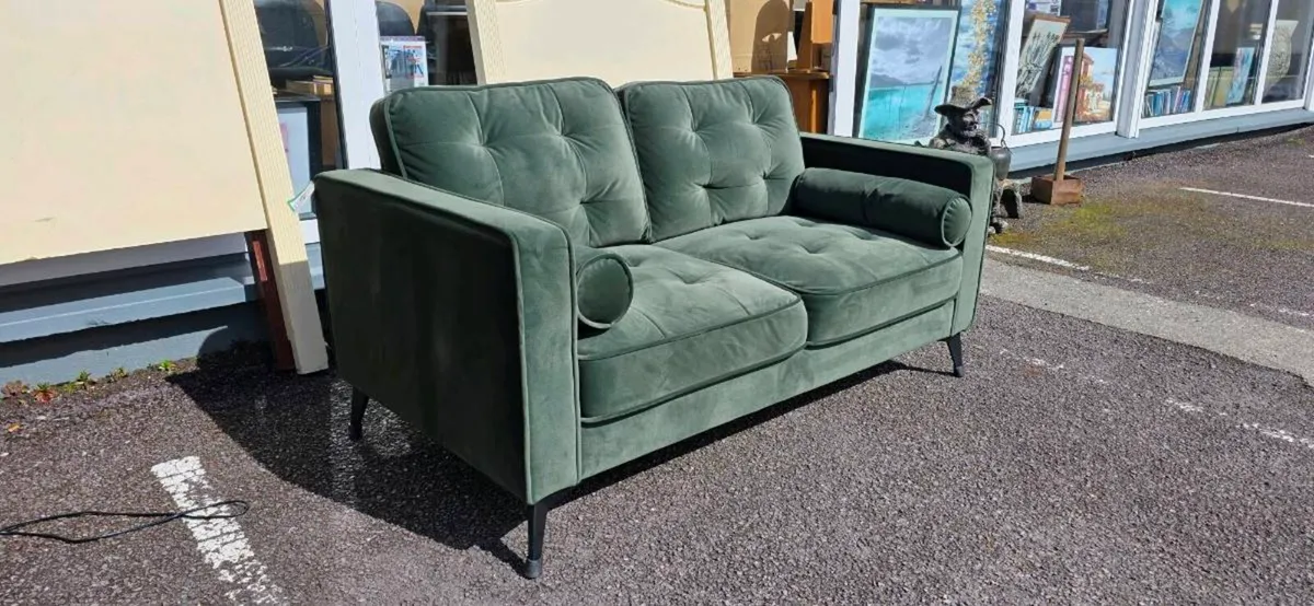 Green Velvet Sofa - Image 3