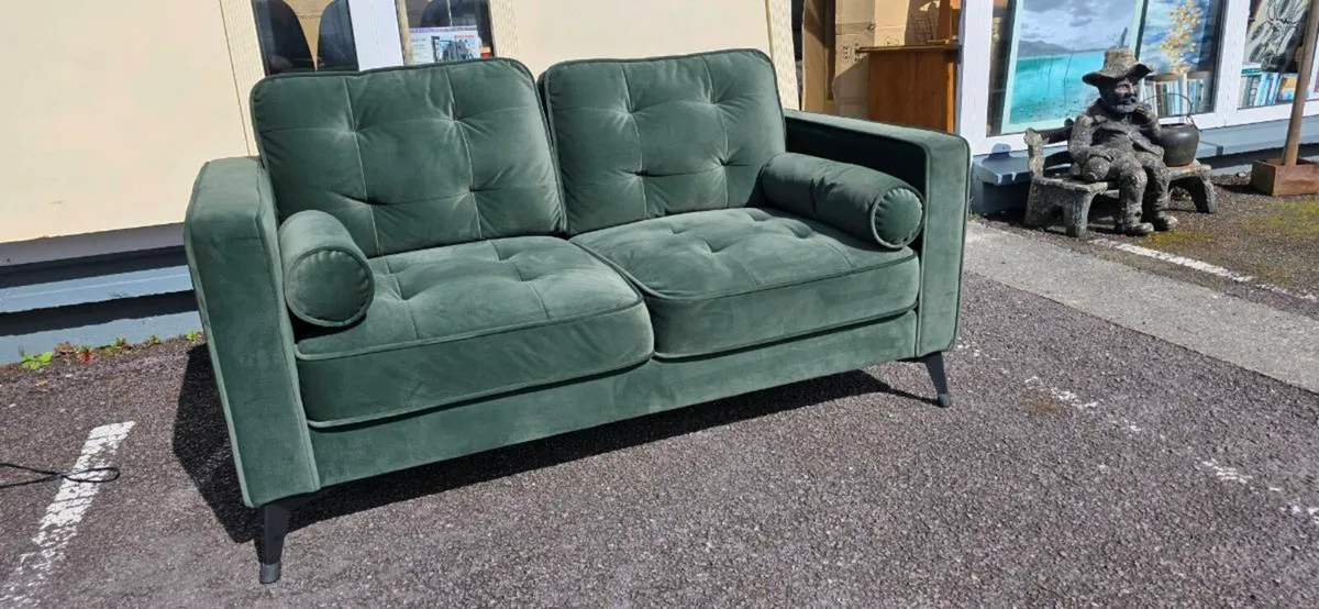 Green Velvet Sofa - Image 4