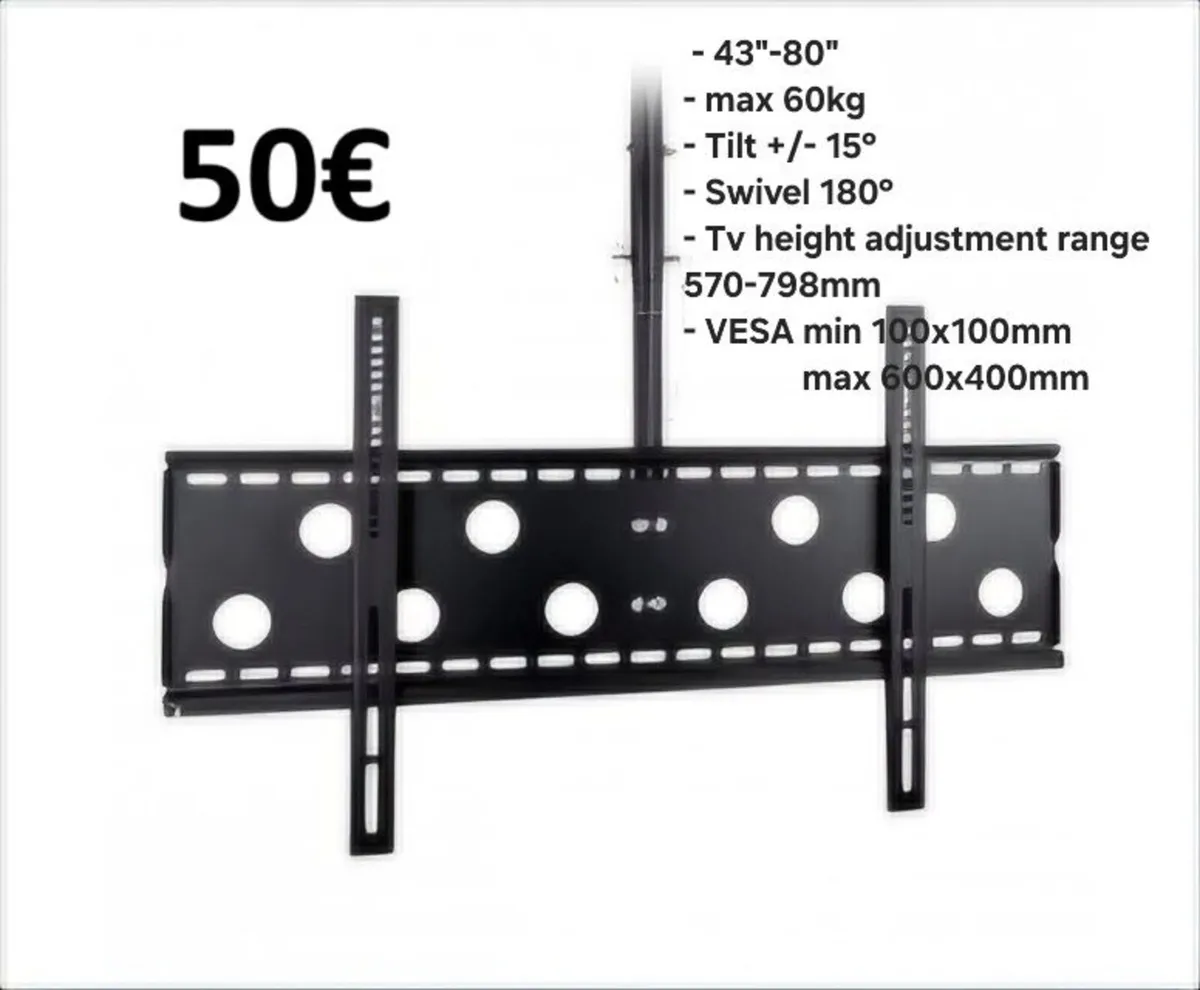 Tv Ceiling Mount Bracket Tilt Swivel 43"-80" - Image 1