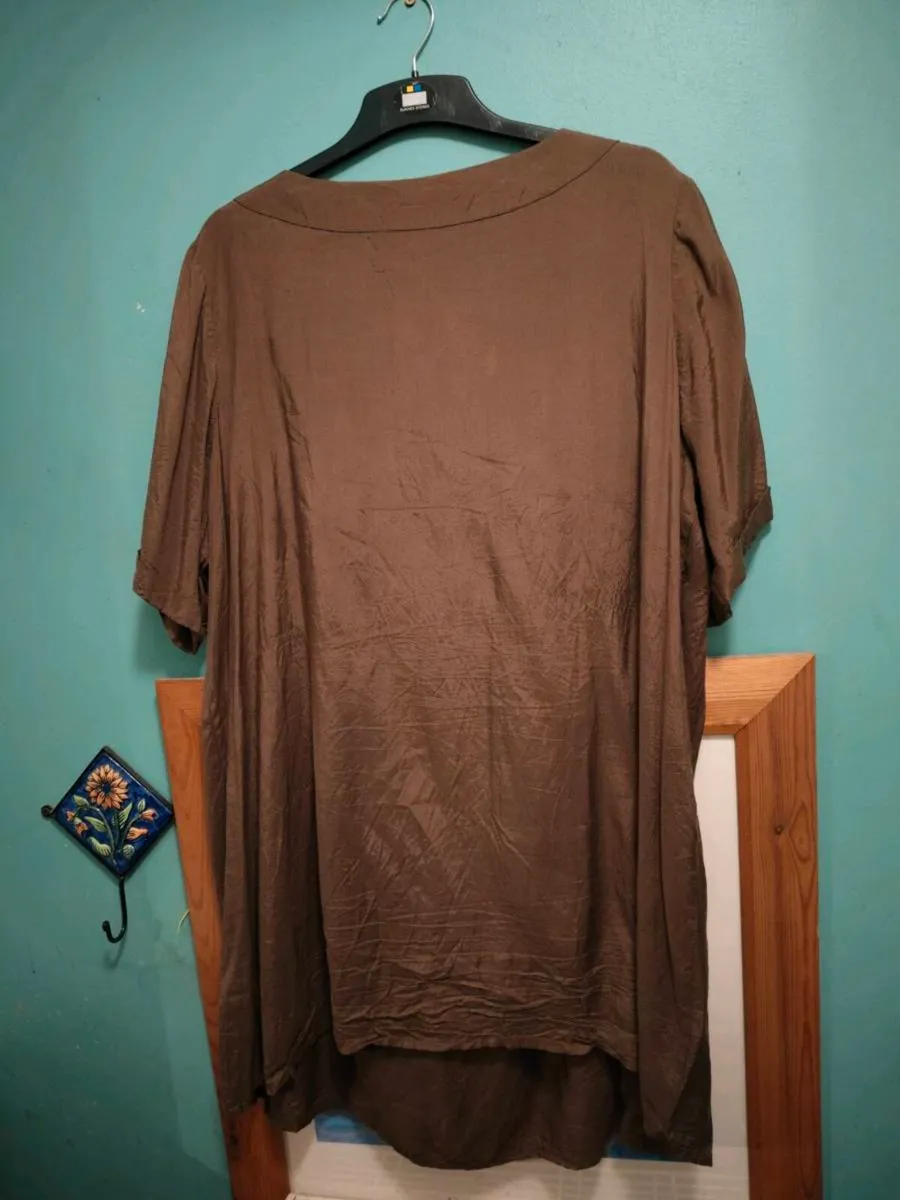 Ann Harvey brown with lovely shine dress.
Width 54 - Image 2