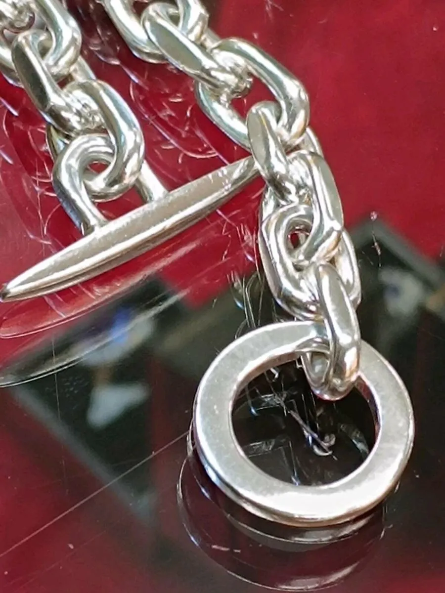 Interlock Link , Sterling Silver Bracelet - Image 4