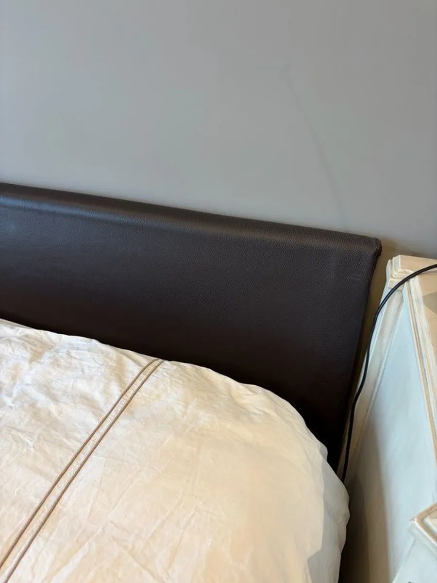 Italian Leather Double Bed - Image 3