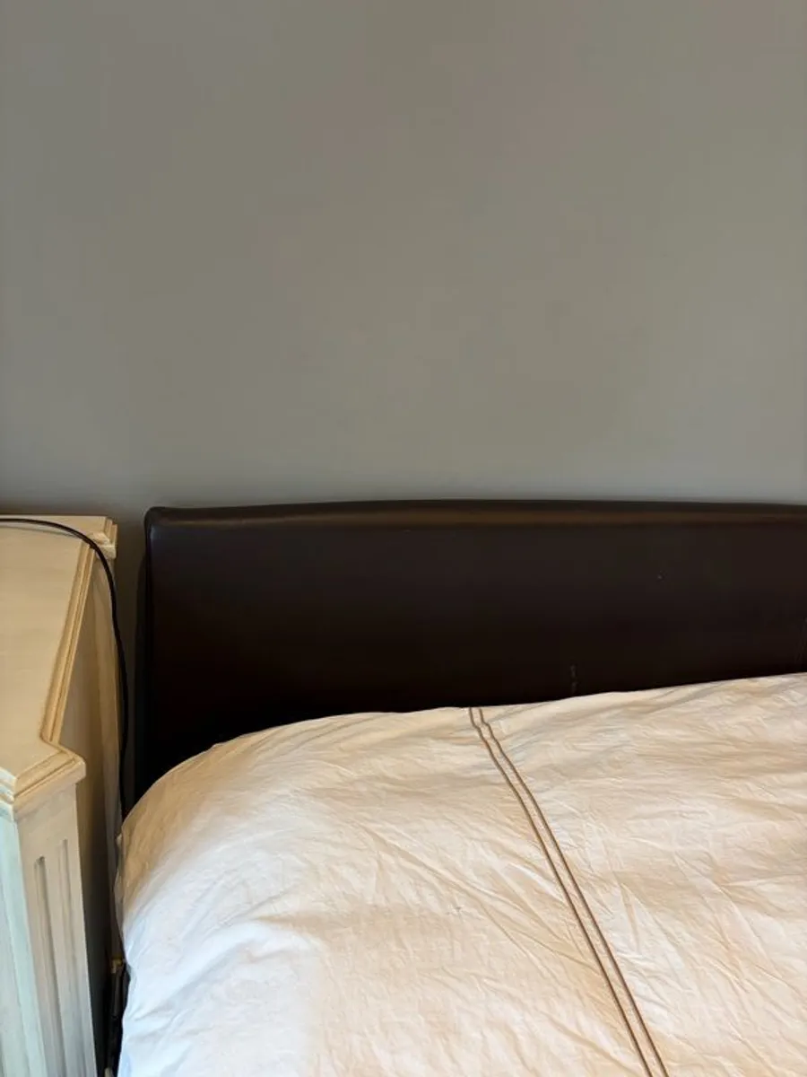 Italian Leather Double Bed - Image 4