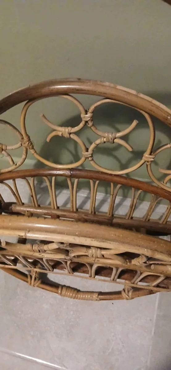 Mid-century Large Bamboo Magazine Rack - Image 3