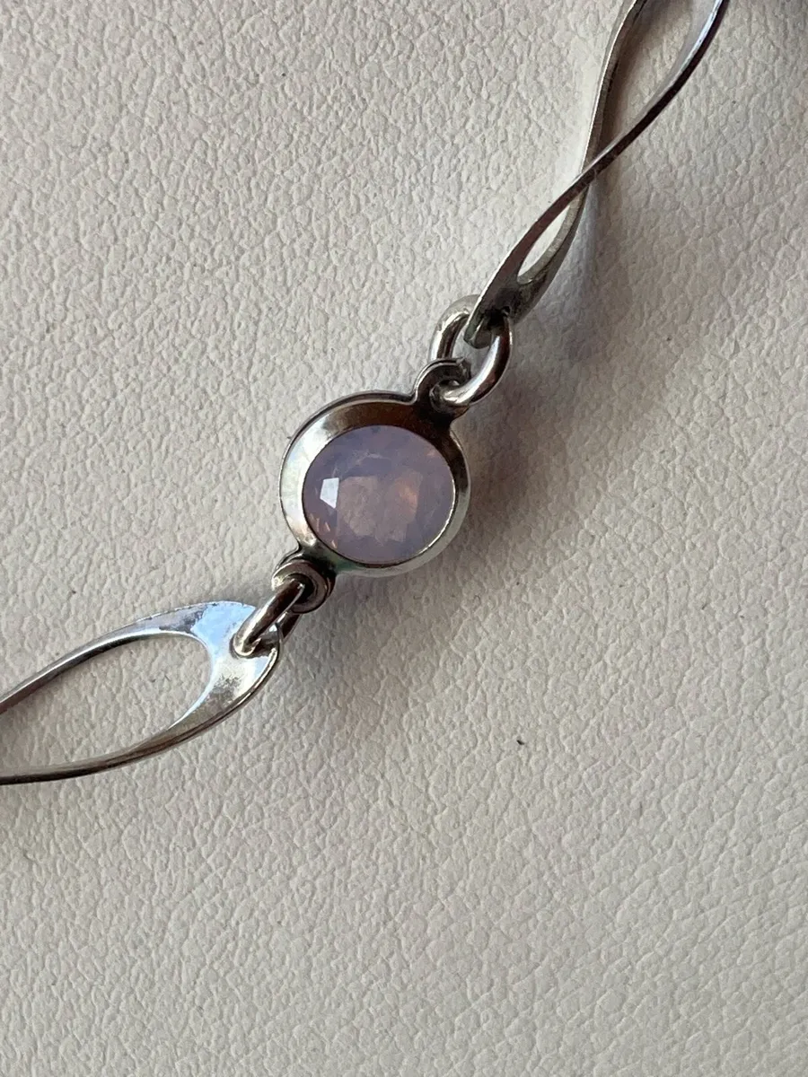 Sterling Silver chain with coloured crystals - Image 4