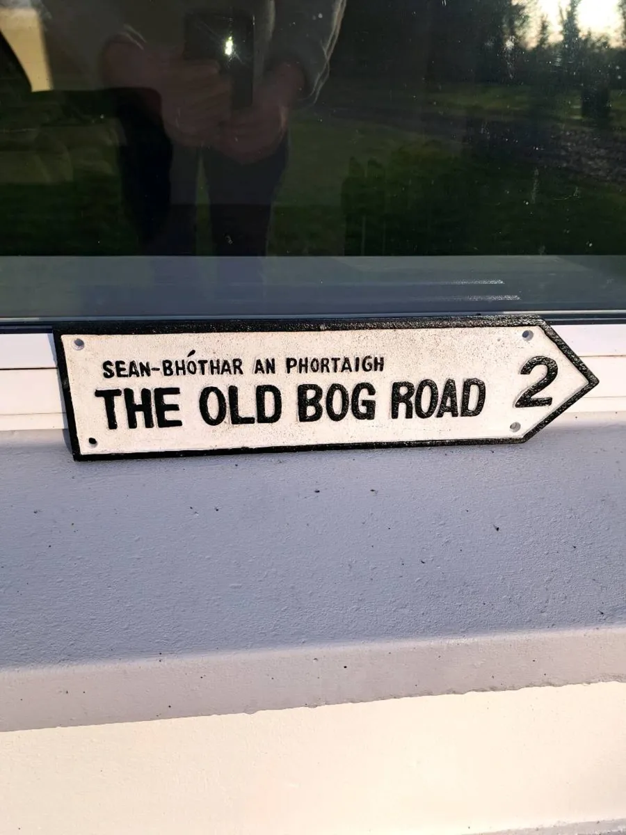 The old bog road cast iron sign - Image 1