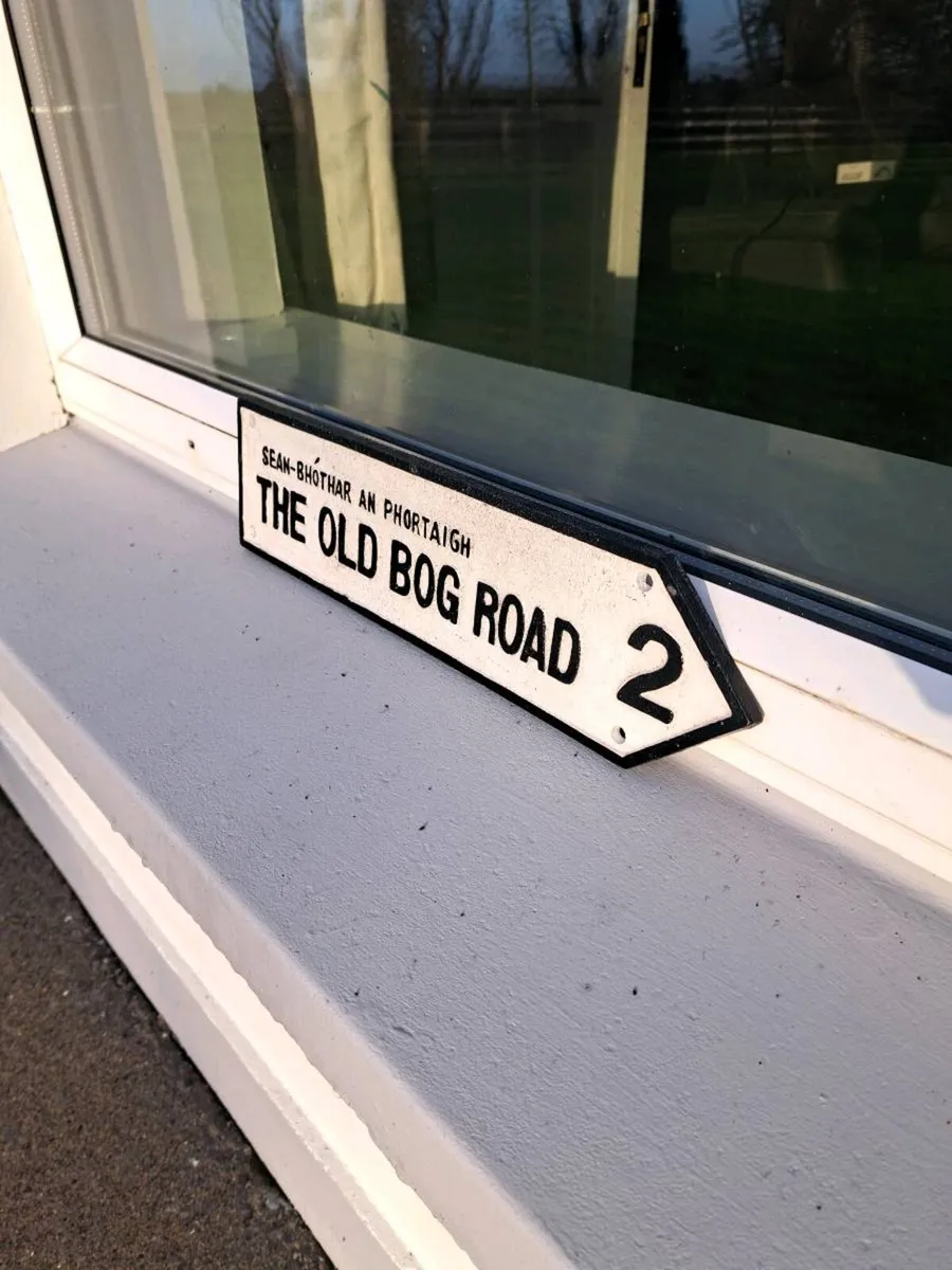 The old bog road cast iron sign - Image 2
