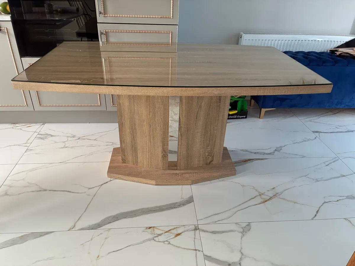 Dining table with Glass top - Image 1
