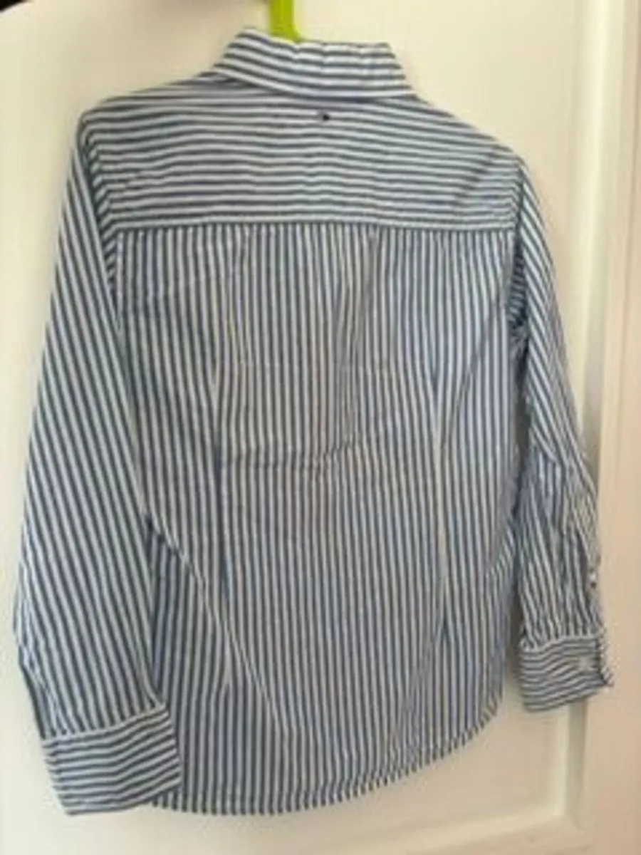Tommy Hilfiger Blue & White Striped Shirt age 7-8 - Image 2