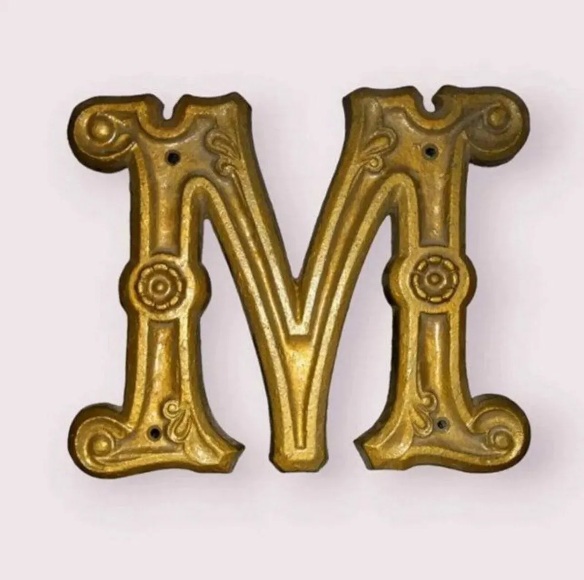 Vintage Cast Iron Letter 'M' - Image 3
