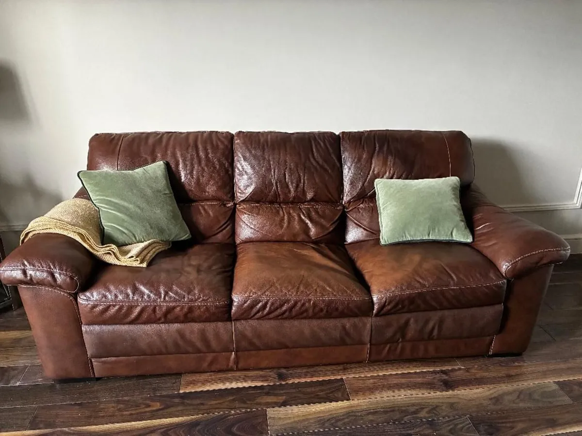 leather sofa and armchair - Image 2