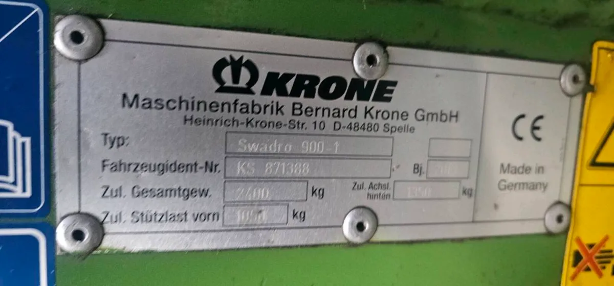 Krone swadro 900 - Image 1