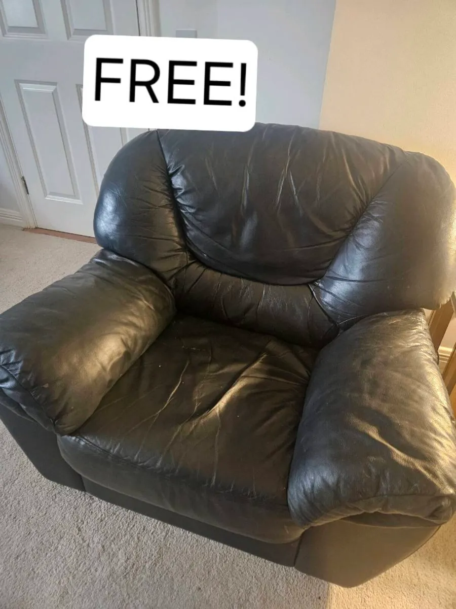 3 seater for sale with free black leather armchair - Image 4