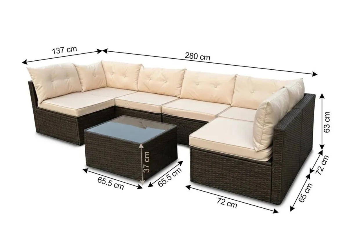 MIAMI Luxury Rattan Garden Corner Sofa with Table - Image 4