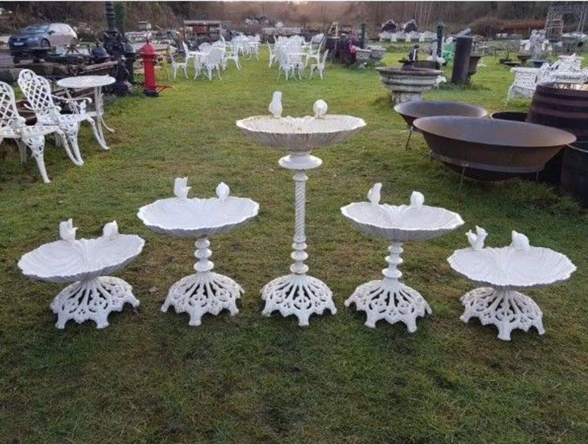 Cast Iron Bird Bath – Tall – H35 - Image 2