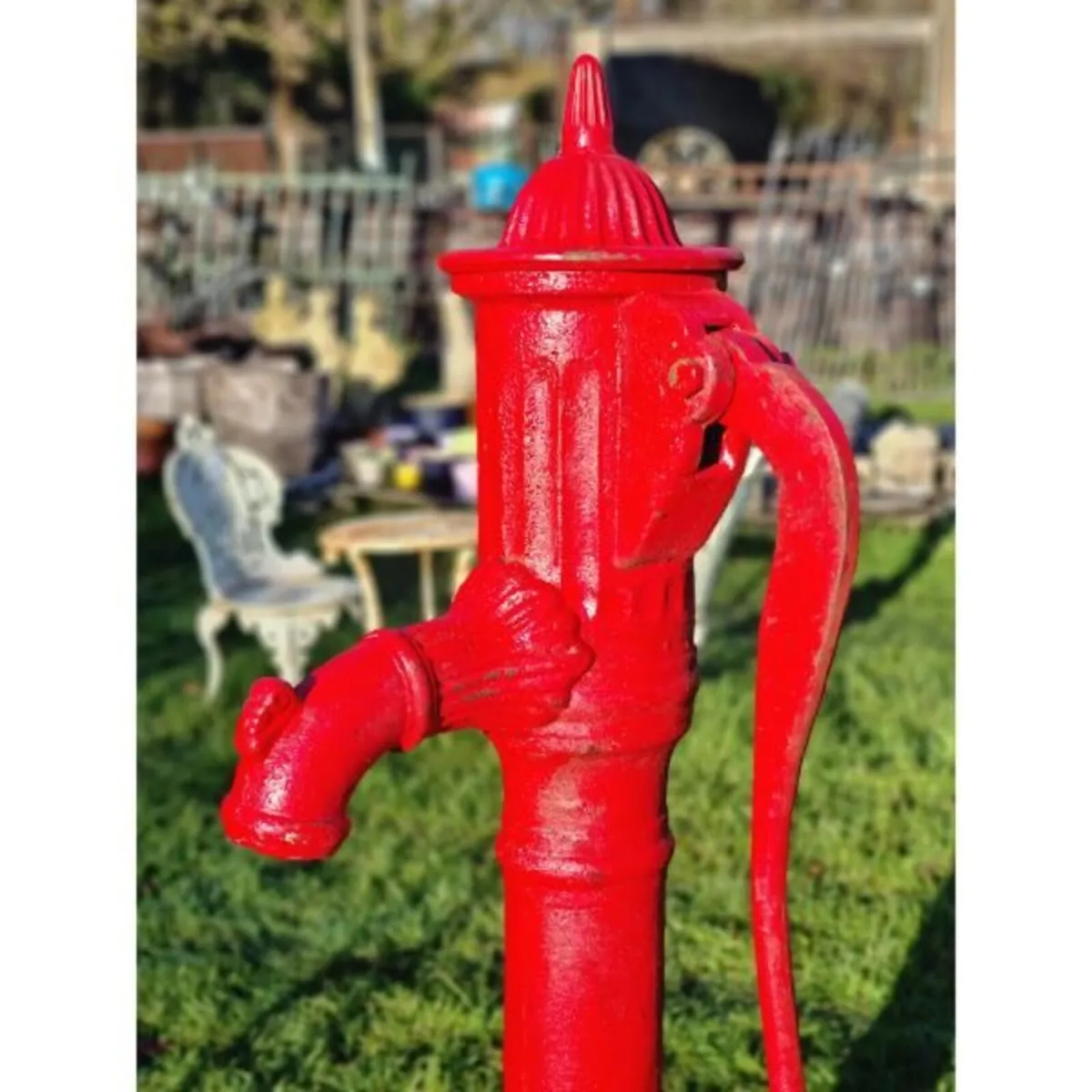 Cast Iron Pump Large Red H364 - Image 2