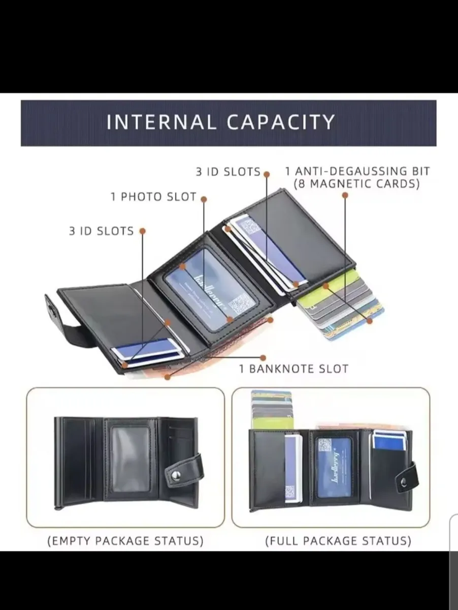 Leather Anti Theft Card Wallets.  Compact Size - Image 4