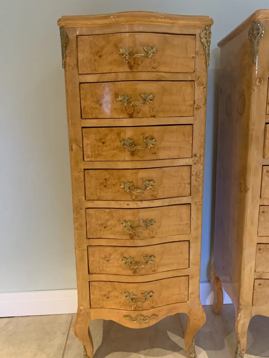 two antique burr seven drawer chest - Image 1