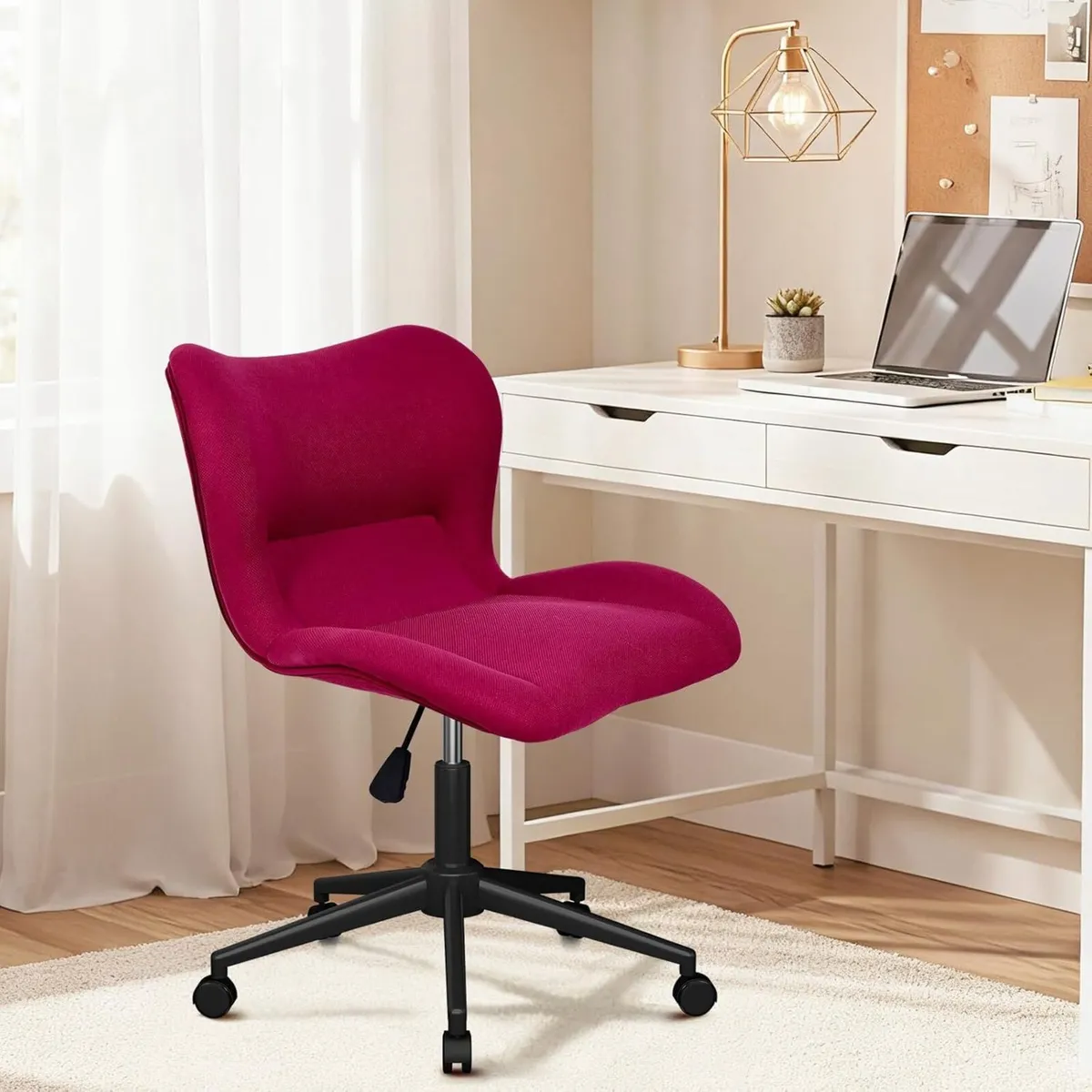 Ergonomic Armless Swivel Chair with Adjustable - Image 1