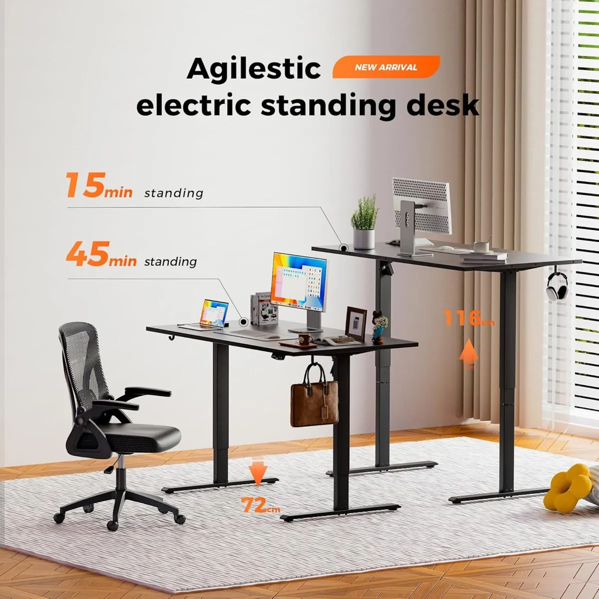 Height-Adjustable Electric Desk 140x80 cm - Image 2