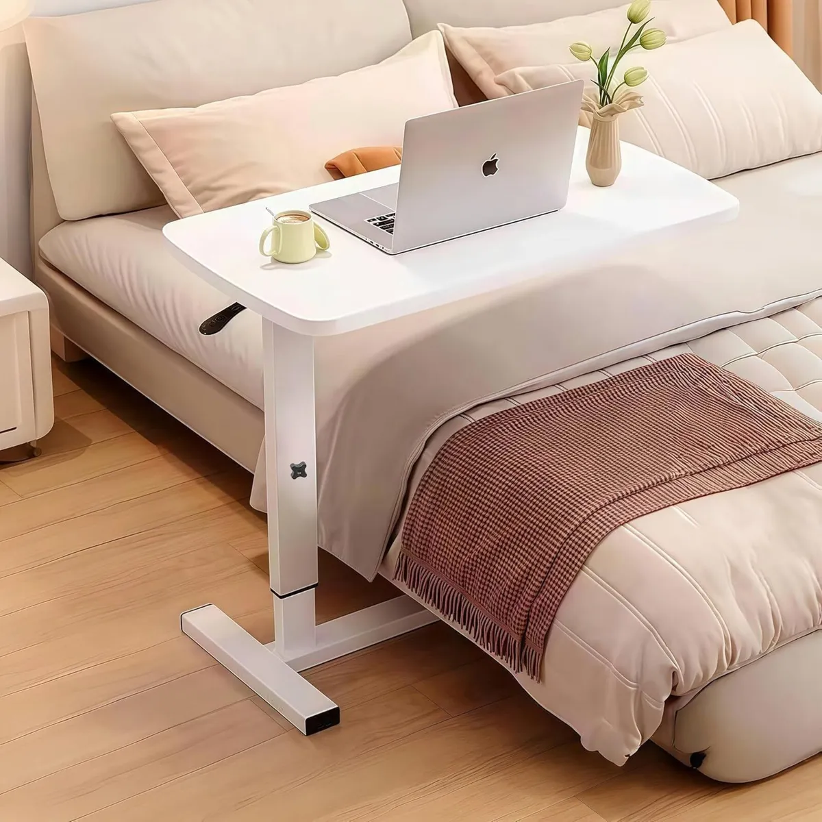 Pneumatic Adjustable Overbed Table with Hidden - Image 1