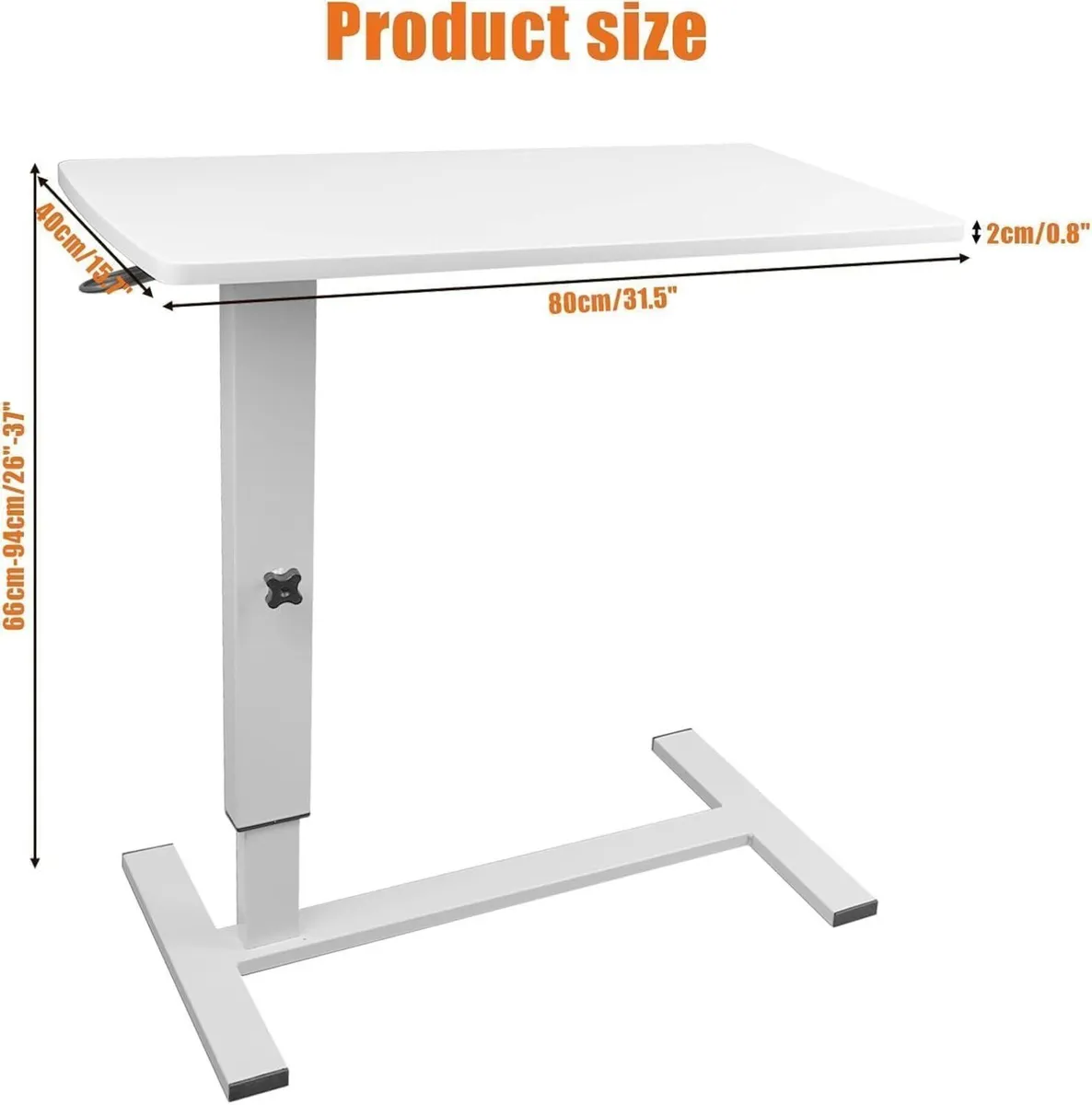 Pneumatic Adjustable Overbed Table with Hidden - Image 2