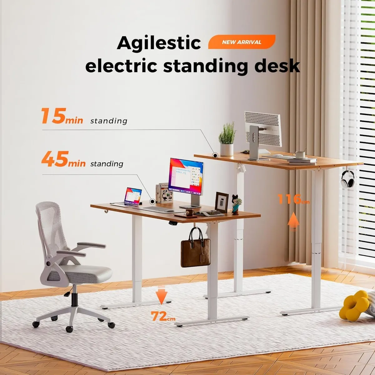 Height-Adjustable Electric Desk 120x80 cm - Image 3
