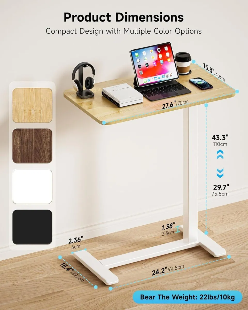 Adjustable Bedside Table with Swivel Hidden - Image 3