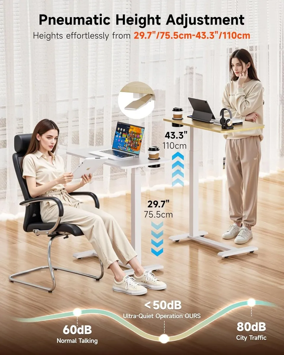 Adjustable Bedside Table with Swivel Hidden - Image 4