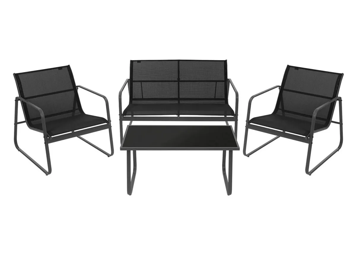 Malibu 4 Piece Garden Sofa Set with Glass Table - Image 2