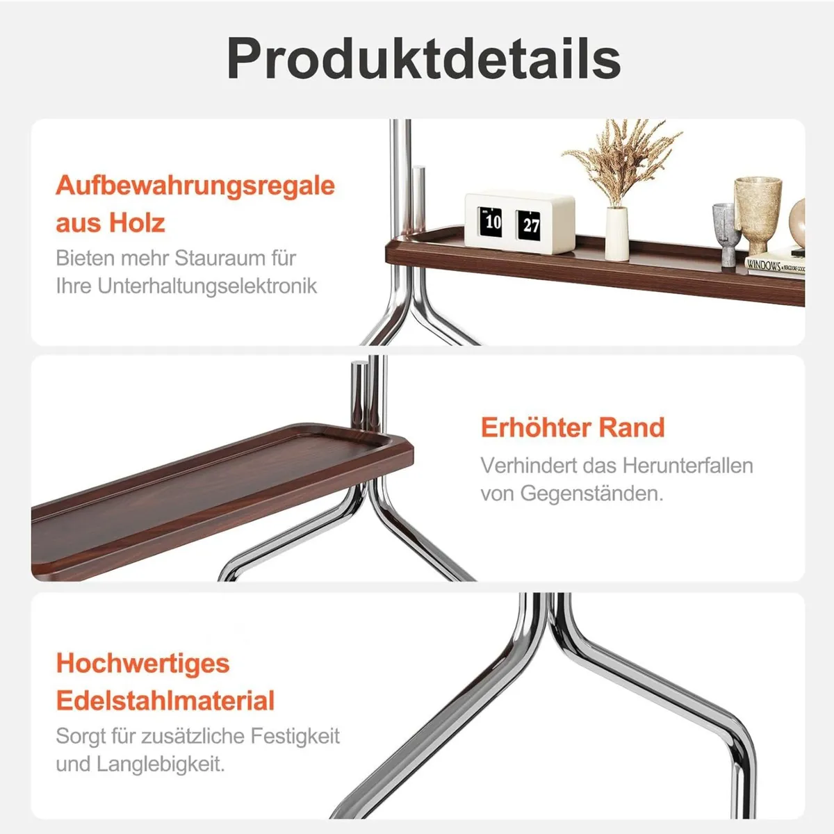 Mobile TV Cart Easel Rolling Stand for 32 to 75 - Image 4