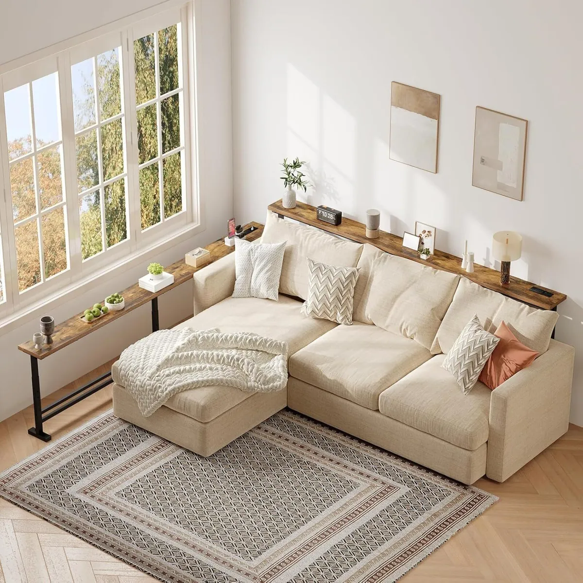 15 cm Slim Console Table Height-Adjustable Behind - Image 2