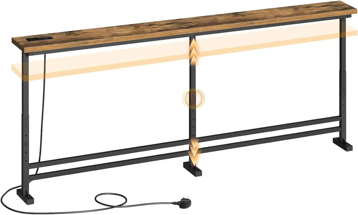 15 cm Slim Console Table Height-Adjustable Behind - Image 1